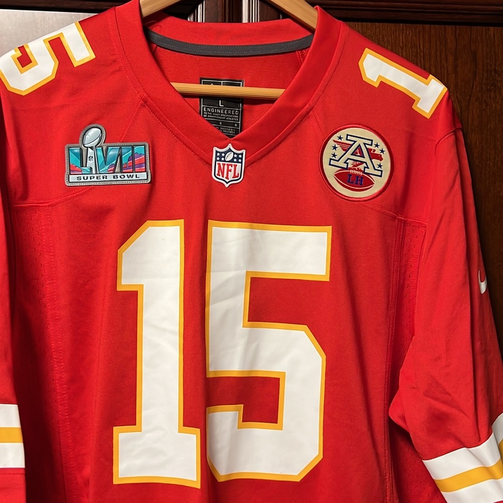 New Men’s NFL KC Chiefs 3X Super Bowl MVP Winner Patrick Mahomes #15 Nike Jersey - Picture 2 of 13